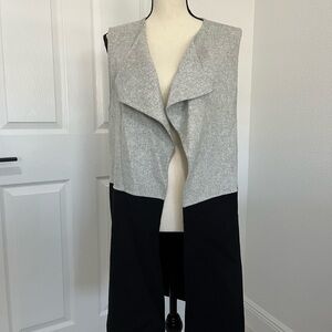 Talbots Duster/Vest, Gray and Block Color Block, size L, EUC